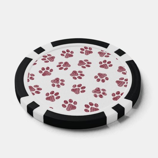 Doodle Paws, Dog Paws, Bourgogne Paws Poker Chips (Enkel)