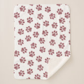 Doodle Paws, Dog Paws, Bourgogne Paws Sherpa Deken (Voorkant)