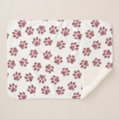 Doodle Paws, Dog Paws, Bourgogne Paws Sherpa Deken (Voorkant (horizontaal))