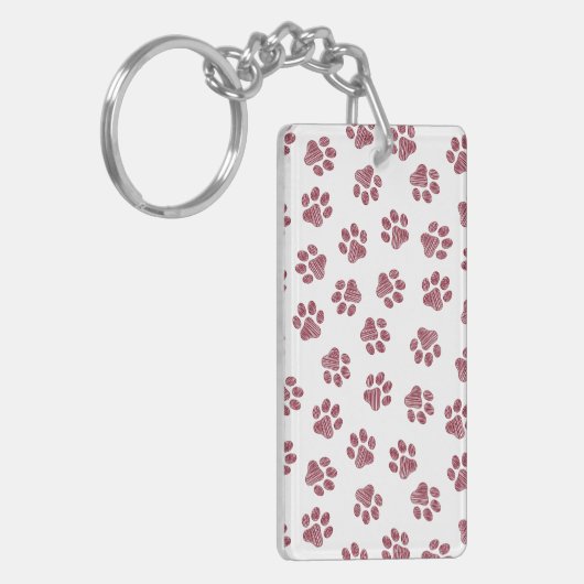 Doodle Paws, Dog Paws, Bourgogne Paws Sleutelhanger (Voorkant Links)