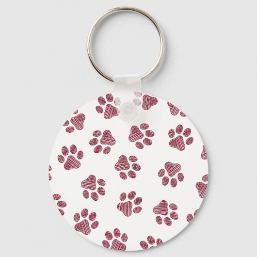 Doodle Paws, Dog Paws, Bourgogne Paws Sleutelhanger (Voorkant)