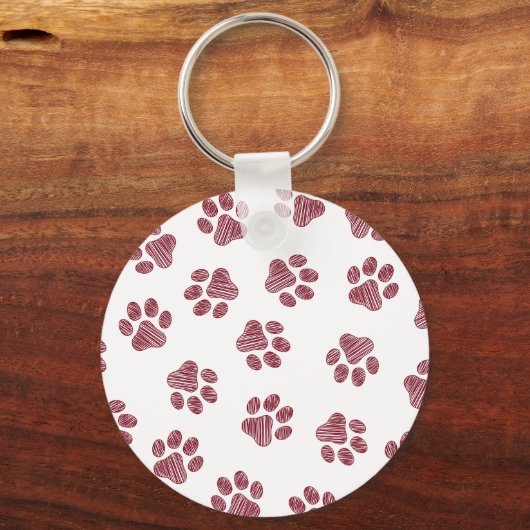 Doodle Paws, Dog Paws, Bourgogne Paws Sleutelhanger (Voorkant)