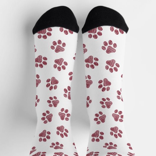 Doodle Paws, Dog Paws, Bourgogne Paws Sokken (Top)