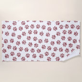 Doodle Paws, Dog Paws, Bourgogne Paws Strandlaken (Voorkant)