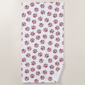 Doodle Paws, Dog Paws, Bourgogne Paws Strandlaken (Voorkant)