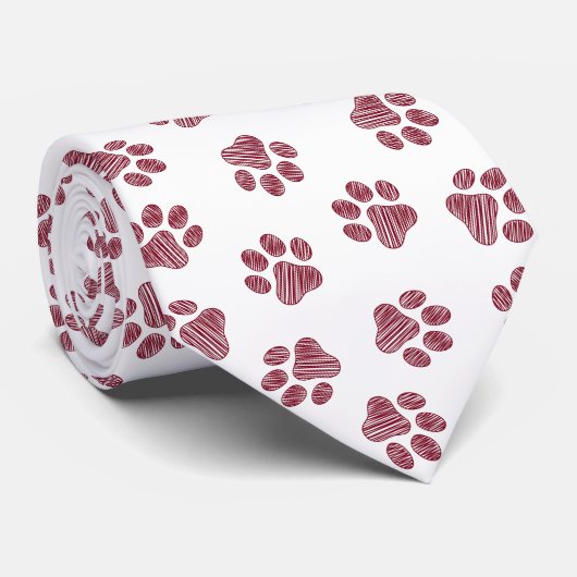 Doodle Paws, Dog Paws, Bourgogne Paws Stropdas (Opgerold)