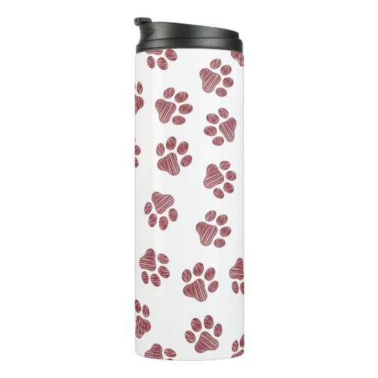 Doodle Paws, Dog Paws, Bourgogne Paws Thermosbeker (Geroteerd rechts)