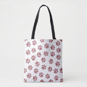 Doodle Paws, Dog Paws, Bourgogne Paws Tote Bag (Voorkant)