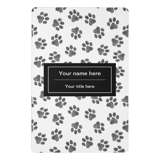 Doodle Paws, Dog Paws, Cat Paws, Black Paws Mini Klembord (Achterkant)