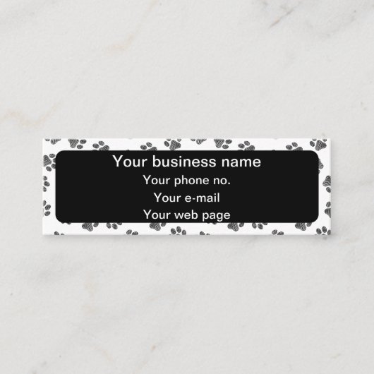 Doodle Paws, Dog Paws, Cat Paws, Black Paws Mini Visitekaartje (Voorkant)