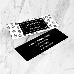 Doodle Paws, Dog Paws, Cat Paws, Black Paws Mini Visitekaartje
