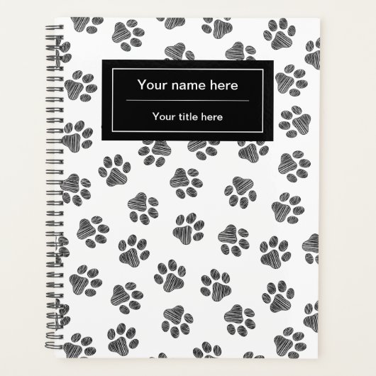 Doodle Paws, Dog Paws, Cat Paws, Black Paws Planner (Voorkant)