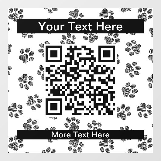 Doodle Paws, Dog Paws, Cat Paws, Black Paws Raamsticker (Vel)
