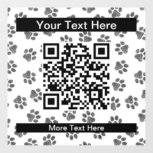 Doodle Paws, Dog Paws, Cat Paws, Black Paws Raamsticker (Vel)