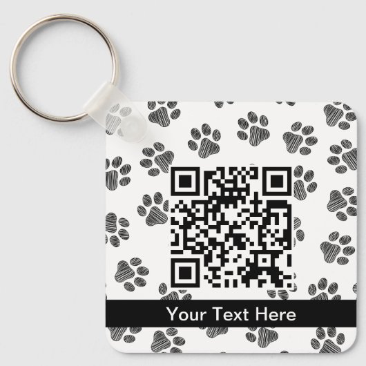 Doodle Paws, Dog Paws, Cat Paws, Black Paws Sleutelhanger (Voorkant)