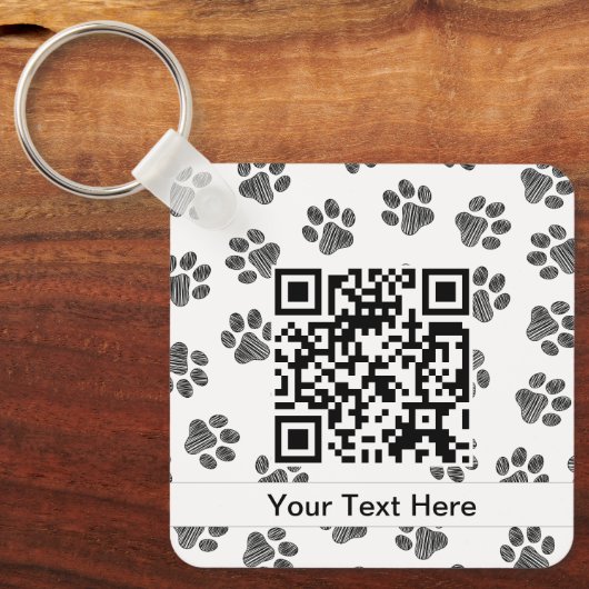 Doodle Paws, Dog Paws, Cat Paws, Black Paws Sleutelhanger (Voorkant)