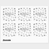 Doodle Paws, Dog Paws, Cat Paws, Black Paws Vierkante Sticker (Vel)