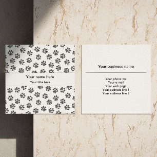 Doodle Paws, Dog Paws, Cat Paws, Black Paws Vierkante Visitekaartje