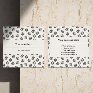 Doodle Paws, Dog Paws, Cat Paws, Black Paws Vierkante Visitekaartje