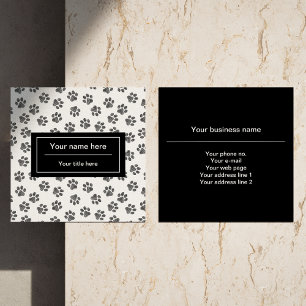 Doodle Paws, Dog Paws, Cat Paws, Black Paws Vierkante Visitekaartje