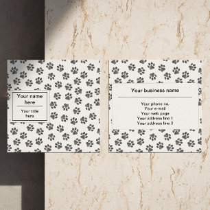 Doodle Paws, Dog Paws, Cat Paws, Black Paws Vierkante Visitekaartje