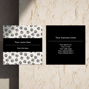 Doodle Paws, Dog Paws, Cat Paws, Black Paws Vierkante Visitekaartje