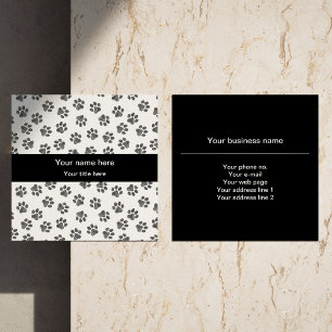 Doodle Paws, Dog Paws, Cat Paws, Black Paws Vierkante Visitekaartje