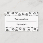 Doodle Paws, Dog Paws, Cat Paws, Black Paws Visitekaartje (Achterkant)