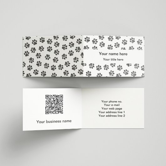 Doodle Paws, Dog Paws, Cat Paws, Black Paws Visitekaartje