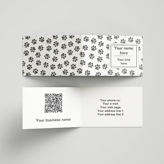 Doodle Paws, Dog Paws, Cat Paws, Black Paws Visitekaartje