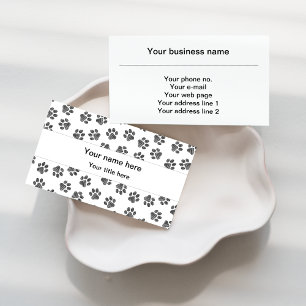 Doodle Paws, Dog Paws, Cat Paws, Black Paws Visitekaartje