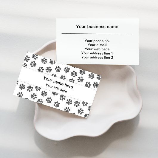 Doodle Paws, Dog Paws, Cat Paws, Black Paws Visitekaartje
