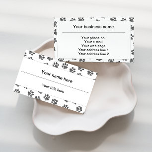 Doodle Paws, Dog Paws, Cat Paws, Black Paws Visitekaartje