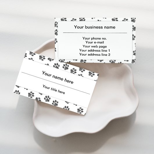 Doodle Paws, Dog Paws, Cat Paws, Black Paws Visitekaartje