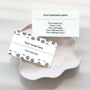Doodle Paws, Dog Paws, Cat Paws, Black Paws Visitekaartje