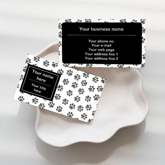 Doodle Paws, Dog Paws, Cat Paws, Black Paws Visitekaartje