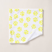 Doodle Paws, Dog Paws, Gele Paws Bad Handdoek (Wasdoekje)