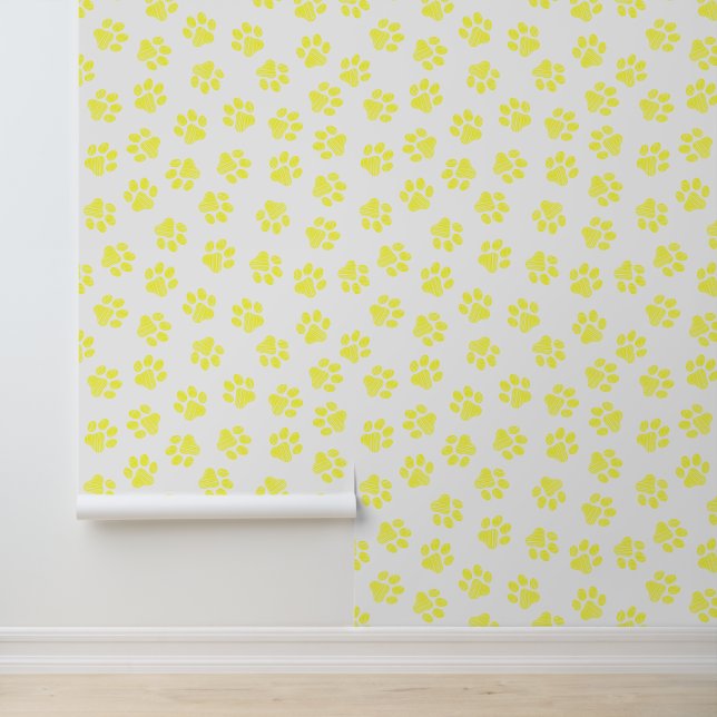 Doodle Paws, Dog Paws, Gele Paws Behang (Applicatie)