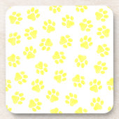 Doodle Paws, Dog Paws, Gele Paws Bier Onderzetter (Voorkant)