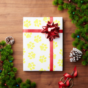 Doodle Paws, Dog Paws, Gele Paws Cadeaupapier