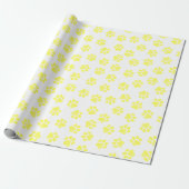 Doodle Paws, Dog Paws, Gele Paws Cadeaupapier (Uitgerold)