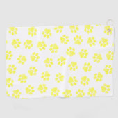 Doodle Paws, Dog Paws, Gele Paws Golfhanddoek (Horizontaal)