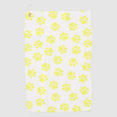 Doodle Paws, Dog Paws, Gele Paws Golfhanddoek (Voorkant)