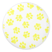 Doodle Paws, Dog Paws, Gele Paws Keramische Knop (Voorkant)