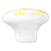 Doodle Paws, Dog Paws, Gele Paws Keramische Knop (Zijkant)