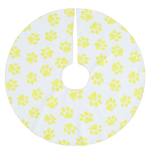 Doodle Paws, Dog Paws, Gele Paws Kerstboom Rok (Voorkant)
