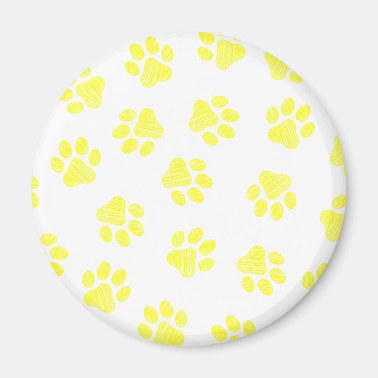 Doodle Paws, Dog Paws, Gele Paws Magneet (Voorkant)