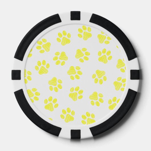 Doodle Paws, Dog Paws, Gele Paws Poker Chips (Voorkant)