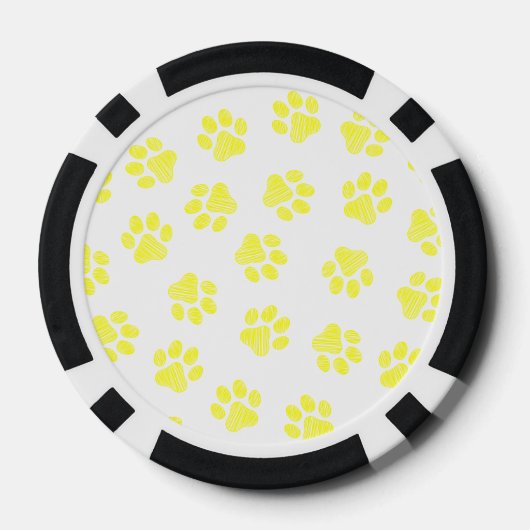 Doodle Paws, Dog Paws, Gele Paws Poker Chips (Achterkant)