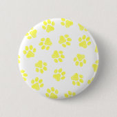 Doodle Paws, Dog Paws, Gele Paws Ronde Button 5,7 Cm (Voorkant)